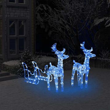 vidaXL Kerstversiering rendieren en slee 160 LEDs 130 cm, Verzenden, Nieuw