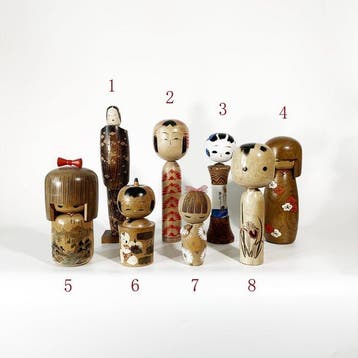 8piece Sosaku Kokeshi Dolls - Pop - Japan, Antiek en Kunst