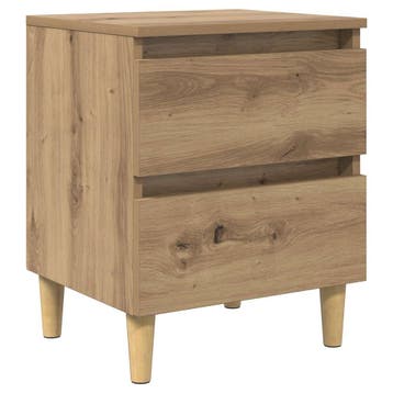 vidaXL Bedkast Artisan Eiken 40 x 35 x 50 cm Bewerkt hout, Verzenden