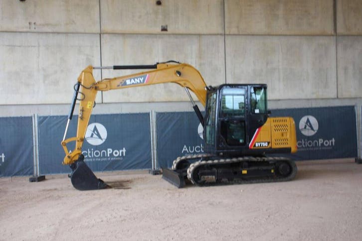 Veiling: Rupsgraafmachine Sany SY75C Diesel 41kW, Articles professionnels, Machines & Construction | Grues & Excavatrices, Enlèvement
