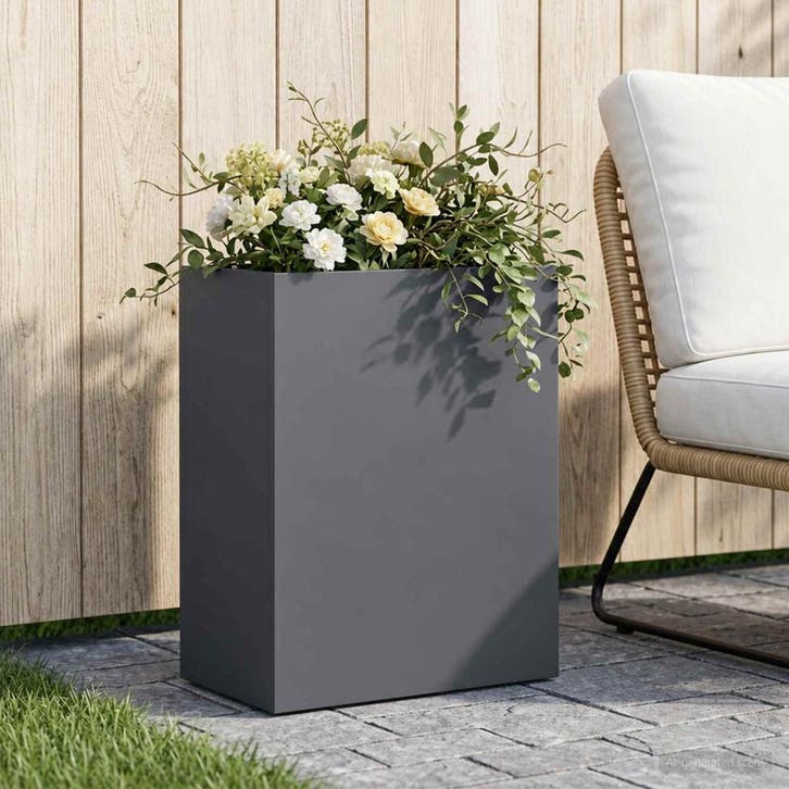 vidaXL Plantenbak Antraciet 40 x 20 x 40 cm Koudgewalst, Tuin en Terras, Bloempotten, Nieuw, Verzenden