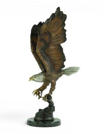G. Lorenzo - sculptuur, Fishing Eagle - 59 cm - Brons,