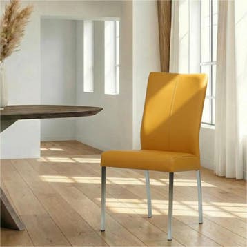 Leren eetkamerstoel Comfort - Toledo Leem (geel/bruin) -, Overige kleuren, Nieuw, Leer, Ophalen of Verzenden