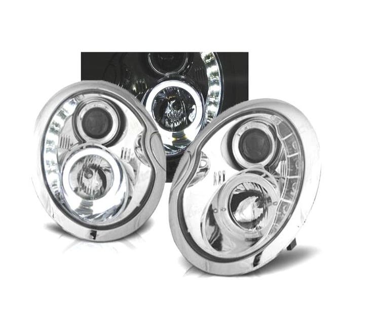 Phares Pour Mini Cooper 01-06 Daylight Chromé, Auto-onderdelen, Verlichting, Verzenden