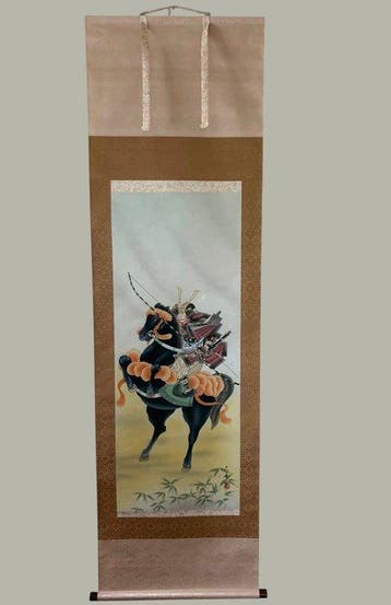 Ishimoto Taika - Samurai op zwart paard - Hangende rol met