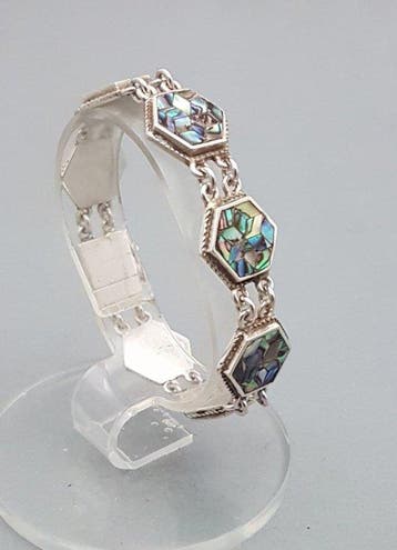 Zilver, Art Deco, Abelone - Armband