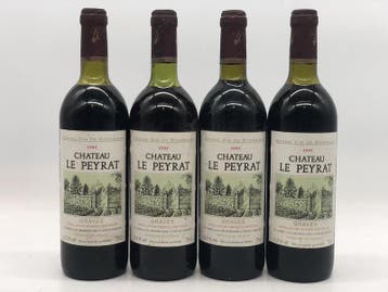 4 x 75cl Chateau Le Peyrat Graves 1995 (Bordeaux, rood), Ophalen of Verzenden, Rode wijn