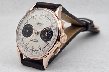 Chronographe Suisse - Panda Dial - Cal. Vênus 188 -, Handtassen en Accessoires, Horloges | Heren, Nieuw