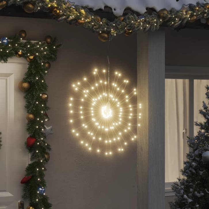 vidaXL Kerstverlichting vuurwerk 8 st 140 warmwitte LEDs 17, Divers, Noël, Envoi