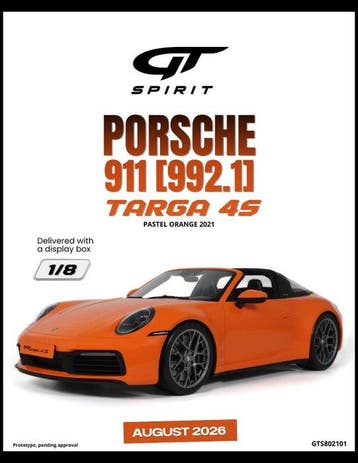GT Spirit 1:8 - Model sportwagen - Porsche 911 (992.1) TARGA, Nieuw