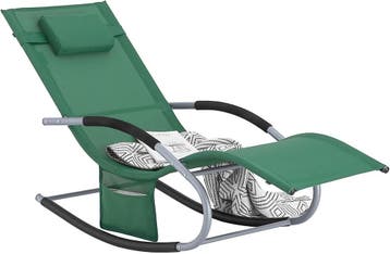 2dekans | SoBuy - Schommelstoel ligstoel - Donkergroen -, Tuin en Terras, Ophalen of Verzenden, Nieuw