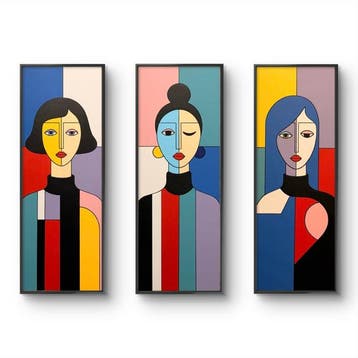 Marcel Mendez - Fragmented Face #96 #97 #98-XL- ( No reserve, Antiek en Kunst