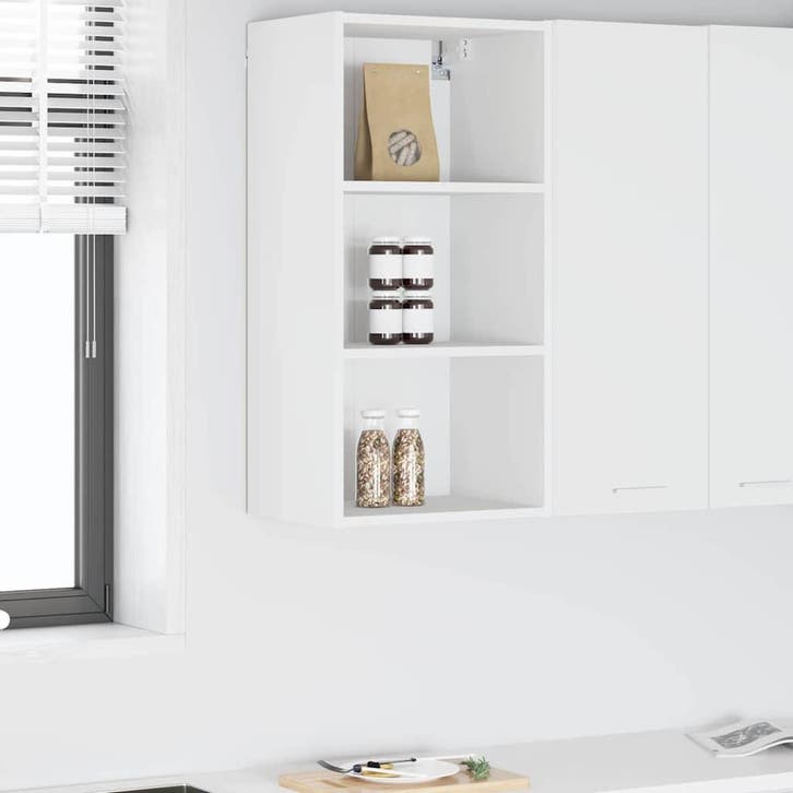 vidaXL Hangkast met opslag Wit 40 x 29,5 x 80 cm Bewerkt, Maison & Meubles, Armoires | Autre, Envoi