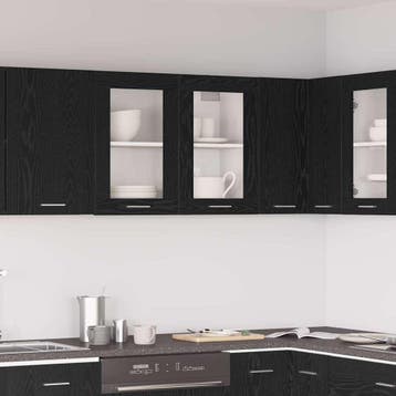 vidaXL Hangkast Lyon Zwart Eiken 80 x 31 x 60 cm Bewerkt, Verzenden, Nieuw