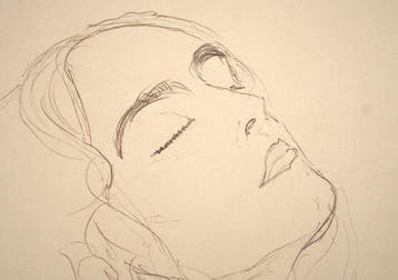 Gustav Klimt (1862-1918), after - Mädchenkopf mit, Antiek en Kunst