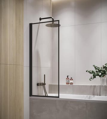 Badwand Medal 60 x 140 cm Zwart Badscherm Draaibaar 5 mm dik, Doe-het-zelf en Bouw, Verzenden, Nieuw