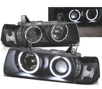 PHARES BMW E36 90-99 ANGEL EYES FOND NOIR, Verzenden