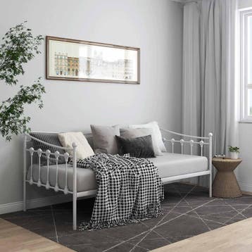 vidaXL Slaapbank metaal wit 90x200 cm, Verzenden, Nieuw
