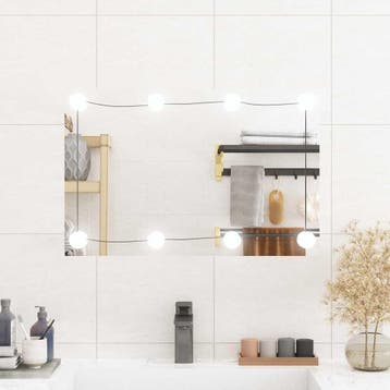 vidaXL Wandspiegel met LEDs rechthoekig 40x60 cm glas, Verzenden, Nieuw