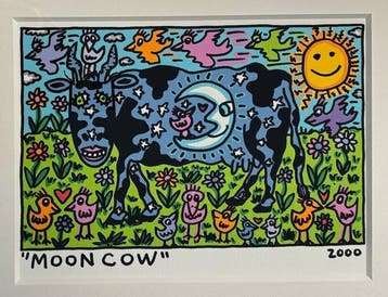 James Rizzi (1950-2011) - Moon cow, original silkscreen,