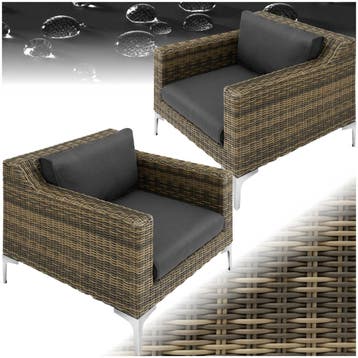 Modulaire wicker set Villanova aluminium set 5 tweezitters, Verzenden, Nieuw