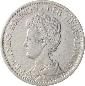 Nederland. Wilhelmina. 1 Gulden 1910 ZELDZAAM