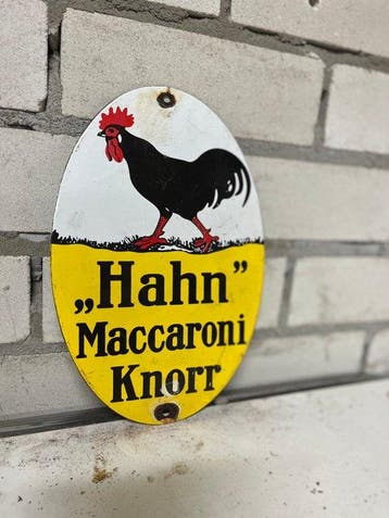 Knorr “Hahn” Macaroni – Vintage emaille reclamebord -
