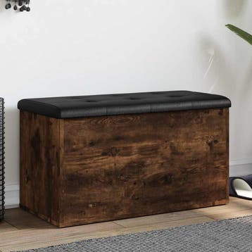 vidaXL Opbergbankje 82x42x45 cm bewerkt hout gerookt, Verzenden, Nieuw