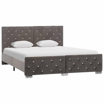 vidaXL Bedframe fluweel grijs 140x200 cm, Verzenden, Nieuw