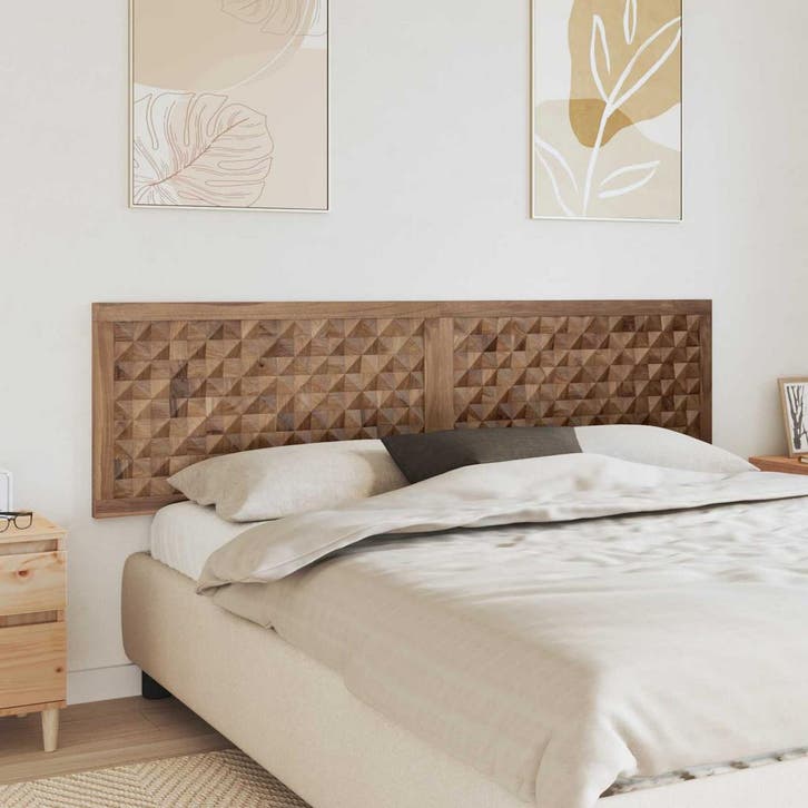 vidaXL Hoofdbord Naturel Massief Teakhout, Maison & Meubles, Chambre à coucher | Lits, Envoi