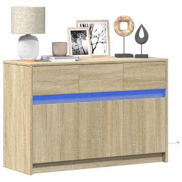 vidaXL Tv-meubel met LED 91x34x61 cm bewerkt hout sonoma, Verzenden