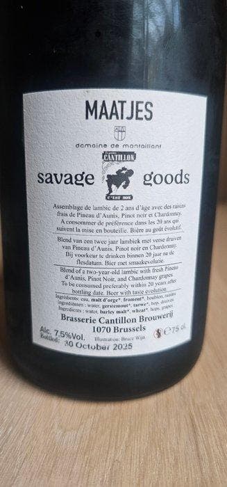Cantillon - Maatjes - 75cl, Nieuw