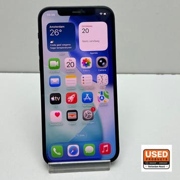 iPhone 12 128GB Zwart - Accu 100%, Verzenden, Gebruikt