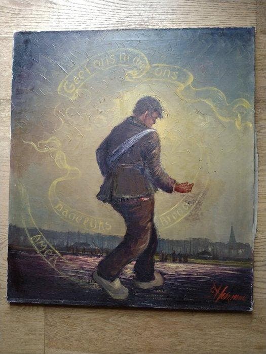 Religieuze en spirituele objecten - Vintage - doek -, Antiek en Kunst, Kunst | Schilderijen | Klassiek