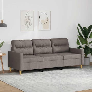 vidaXL Driezitsbank / zetel 180 cm stof taupe, Huis en Inrichting, Zetels | Zetels, Verzenden, Nieuw