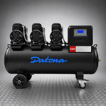 Datona Stille compressor 100L - Olievrij en verrijdbaar -, Bricolage & Construction, Compresseurs, Ophalen of Verzenden