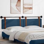 vidaXL Hangend hoofdbord Met LED-verlichting Blauw Antiek PU, Huis en Inrichting, Slaapkamer | Bedden, Verzenden, Nieuw