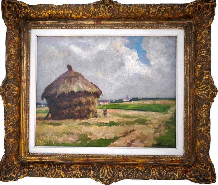 Piet Volckaert (1902–1973) - Les enfants au champ, Antiquités & Art, Art | Peinture | Classique