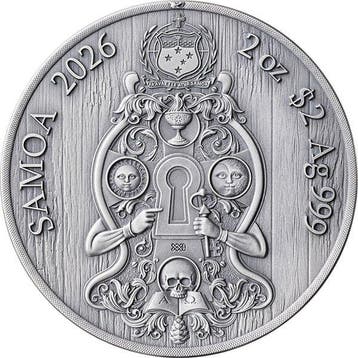 Samoa. 2 Dollars 2026 Secret Societies Knights Templar Ag