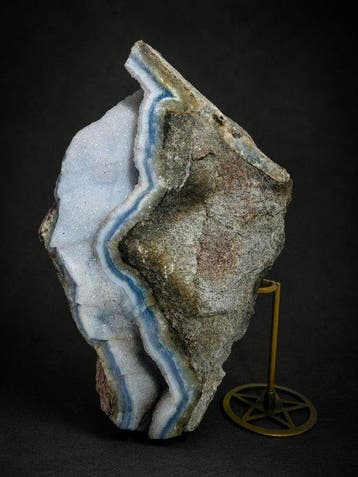 Zeldzame Blauwe Chalcedoon-Geode uit Namibië – Natuurlijke