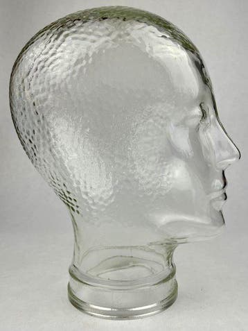 Beeld, Space Age/ Retro vibes - Vintage Glass Mannequin Head, Antiek en Kunst