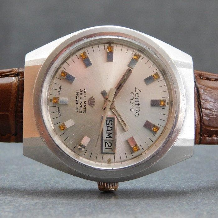 ZentRa - Ancre - Crown - Swiss vintage - automatic - 25, Bijoux, Sacs & Beauté, Montres | Hommes