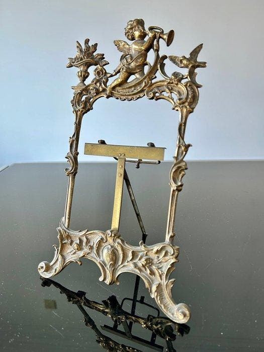 Antique decorative easel - Cadre photo - Laiton doré, Antiek en Kunst, Antiek | Overige Antiek