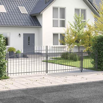 vidaXL Tuinpoort WOERDEN 100 x 500 cm Staal Grijs, Verzenden