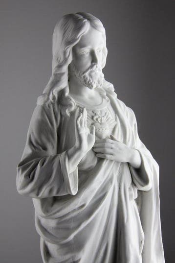 Beeld, Sacred Heart of Jesus - 46 cm - Biscuit porselein