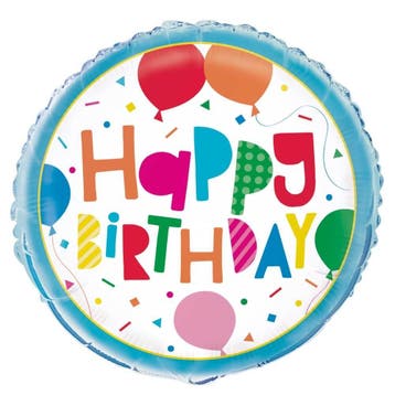 Helium Ballon Happy birthday Ballonnen Wit 45cm leeg, Verzenden, Nieuw