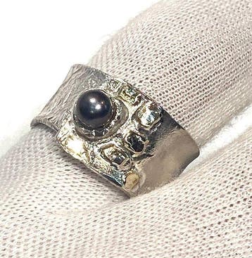 Zonder minimumprijs - Ring - 18 karaat Zilver, Geel goud, Nieuw