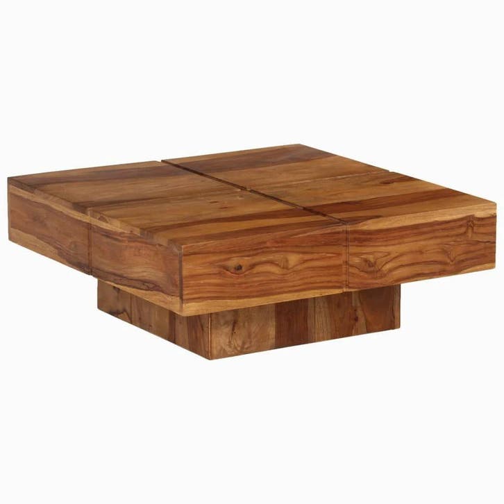 Massief acaciahout tafel | Tweede kansje | OP=OP!, Huis en Inrichting, Tafels | Salontafels, 50 tot 100 cm, Vierkant, Nieuw, Overige houtsoorten