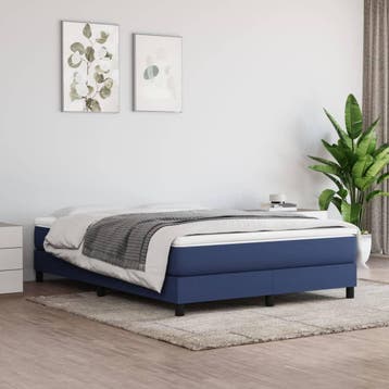vidaXL Boxspring bed stof blauw 140x200 cm, Verzenden, Nieuw