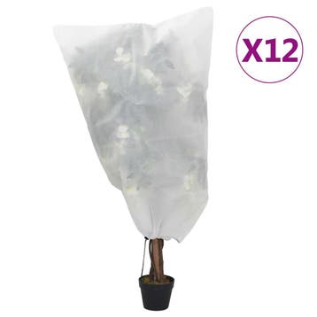 vidaXL Plantenhoezen met trekkoord 12 st 70 g/m² 0,8x1,2 m, Verzenden